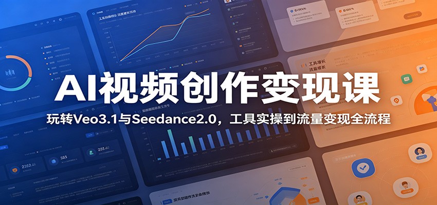 AI视频创作变现课:玩转Veo3.1与Seedance2.0,工具实操到流量变现全流程-资源共享