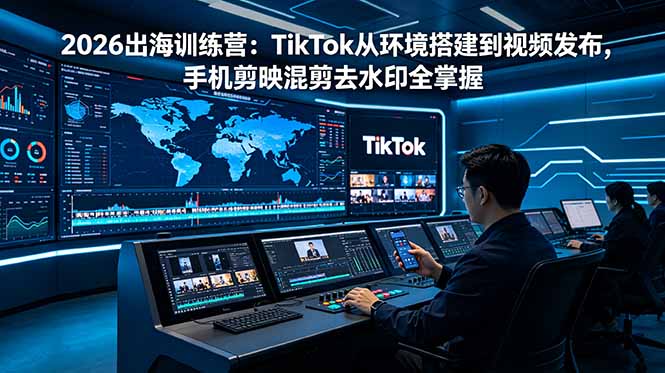 2026出海训练营：TikTok从环境搭建到视频发布，手机剪映混剪去水印全掌握-资源共享