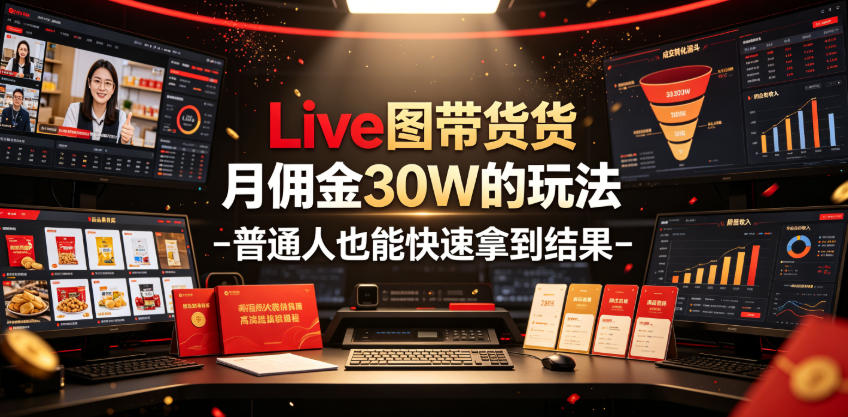 Live图带货月佣金30W的玩法-普通人也能快速拿到结果-资源共享