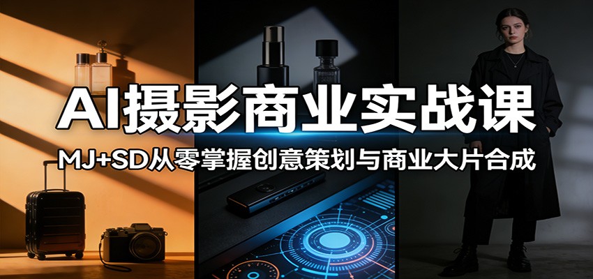 AI摄影商业实战课：MJ+SD从零掌握创意策划与商业大片合成-资源共享