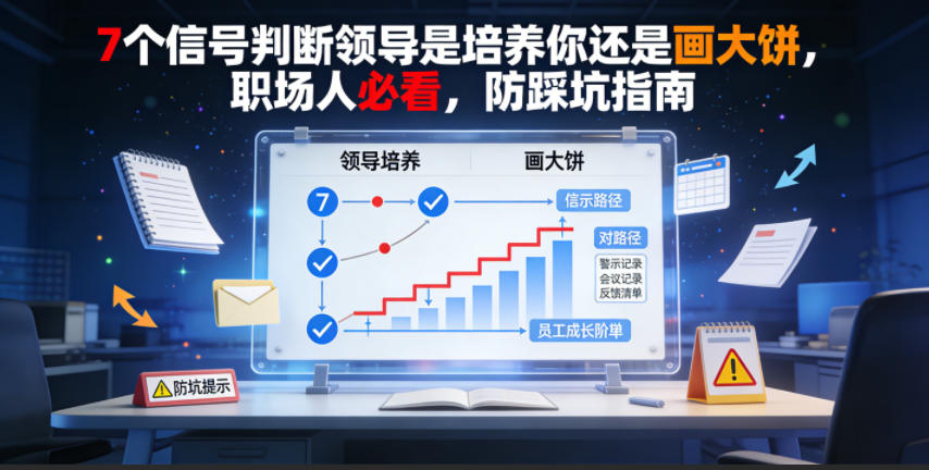 付费文章:7个信号判断领导是培养你还是画大饼,职场人必看,防踩坑指南-资源共享