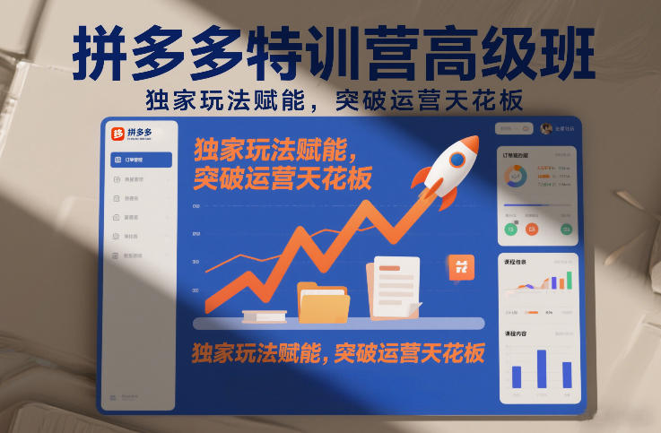 拼多多特训营高阶班，独家玩法赋能，突破运营天花板(更新26年3月)-资源共享