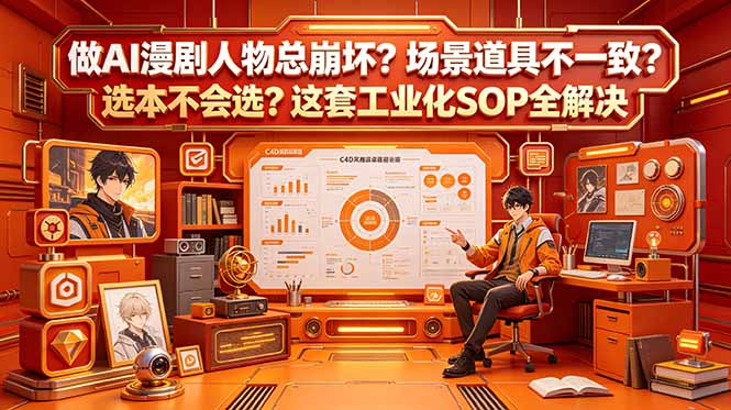 做AI漫剧人物总崩坏?场景道具不一致?选本不会选?这套工业化SOP全解决 (更新-资源共享