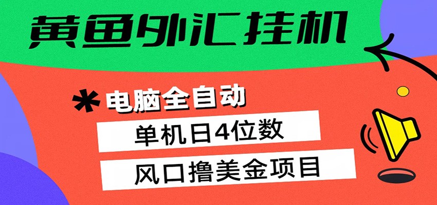 黄鱼外汇挂机：全自动赚美金、自动交易、风口项目-资源共享
