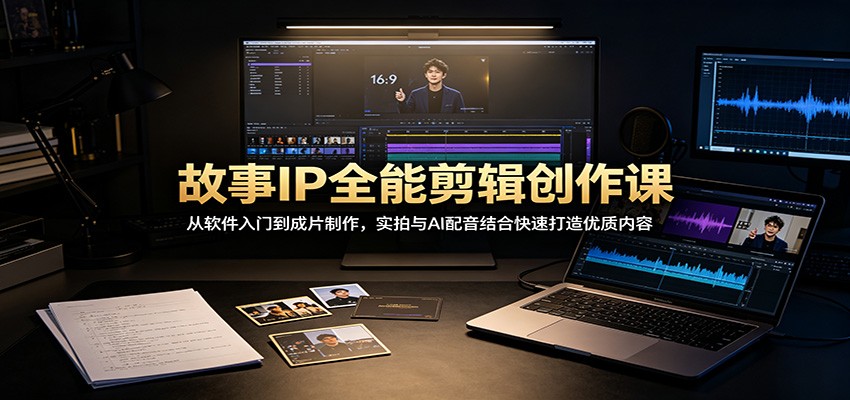 故事IP全能剪辑创作课:从软件入门到成片制作,实拍与AI配音结合快速打造优质内容-资源共享