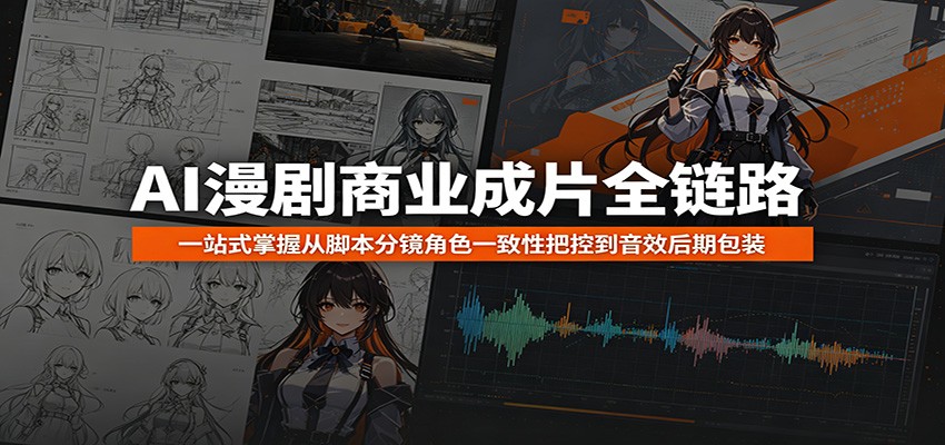AI漫剧商业成片全链路:一站式掌握从脚本分镜角色一致性把控到音效后期包装-资源共享