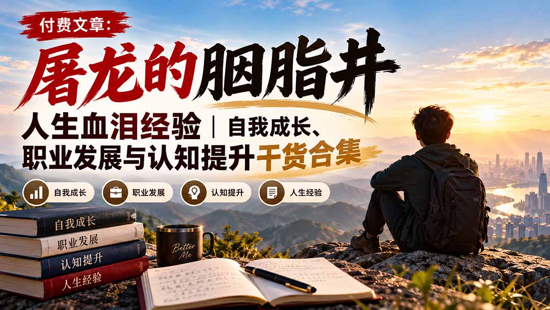 付费文章：屠龙的胭脂井人生血泪经验｜自我成长、职业发展与认知提升干货合集-资源共享