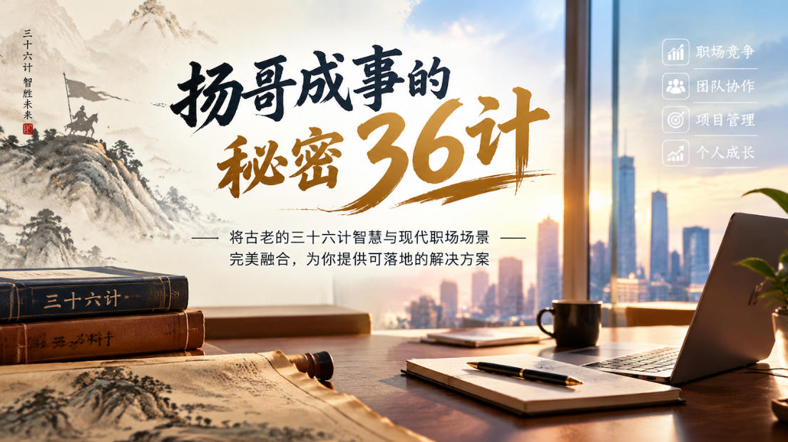 扬哥成事的秘密36计，将古老的三十六计智慧与现代职场场景完美融合，为你提供可落地的解决方案-资源共享