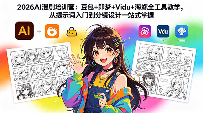2026AI漫剧培训营:豆包+即梦+Vidu+海螺全工具教学,从提示词入门到分镜设计一站式掌握-资源共享