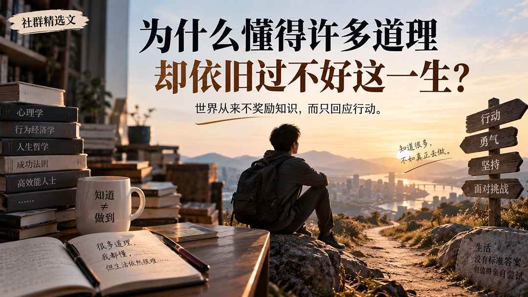 （20462期）社群精选文：为什么懂得许多道理却依旧过不好这一生？-资源共享