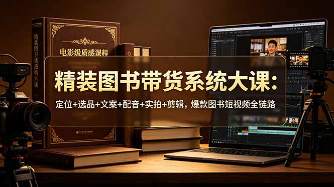 精装图书带货系统大课：定位+选品+文案+配音+实拍+剪辑，爆款图书短视频全链路-资源共享
