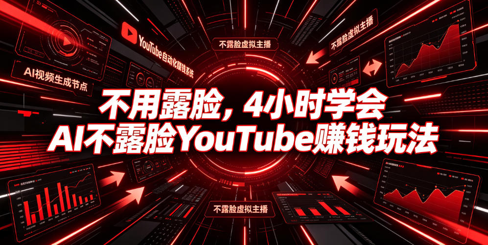 不用露脸,4小时学会AI不露脸YouTube賺钱玩法【原创双语字幕】-资源共享