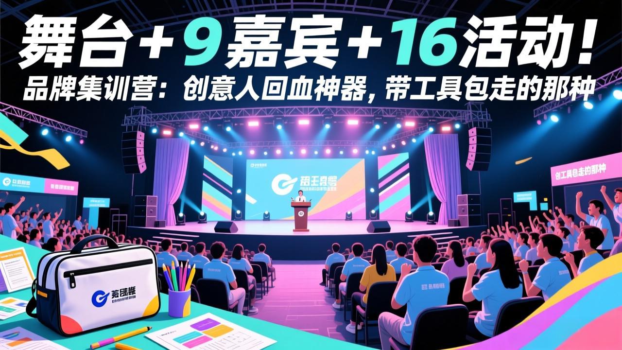 舞台 + 9 嘉宾 + 16 活动！品牌集训营：创意人回血神器，带工具包走的那种-资源共享