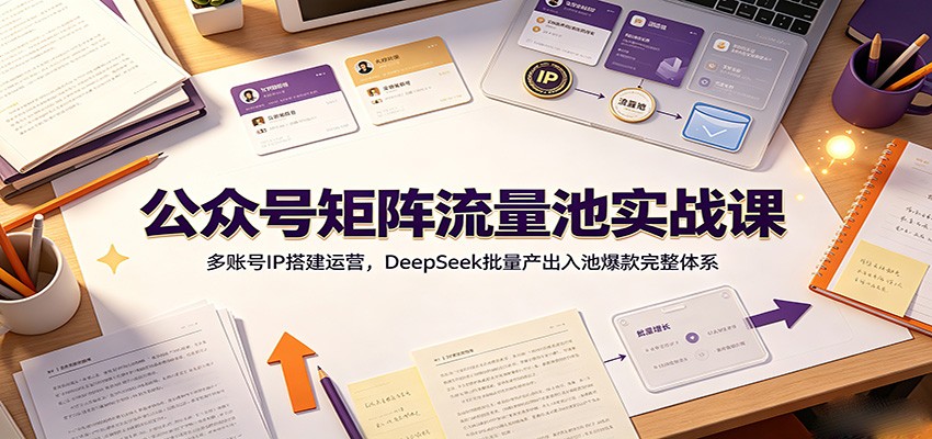 公众号矩阵流量池实战课：多账号IP搭建运营，DeepSeek批量产出入池爆款完整体系-资源共享