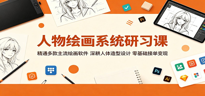人物绘画系统研习课:精通多款主流绘画软件,深耕人体造型设计,零基础接单变现-资源共享