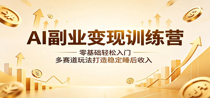 AI副业变现训练营:零基础轻松入门,多赛道玩法打造稳定睡后收入-资源共享