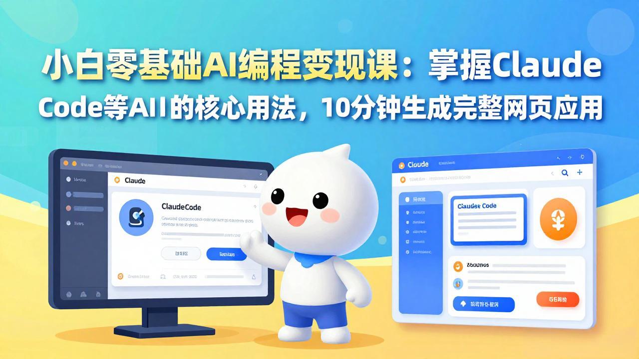 小白零基础AI编程变现课：掌握Claude Code等AI工具的核心用法，10分钟生成完整网页应用-资源共享
