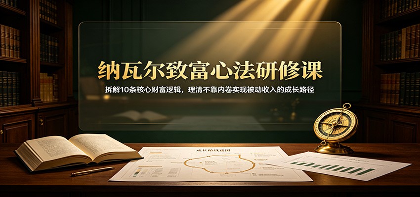 纳瓦尔致富心法研修课:拆解10条核心财富逻辑,理清不靠内卷实现被动收入的成长路径-资源共享