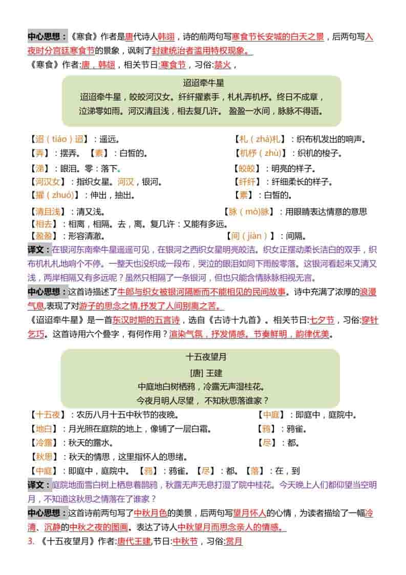 六年级下语文1-8单元重要考点汇总-资源共享