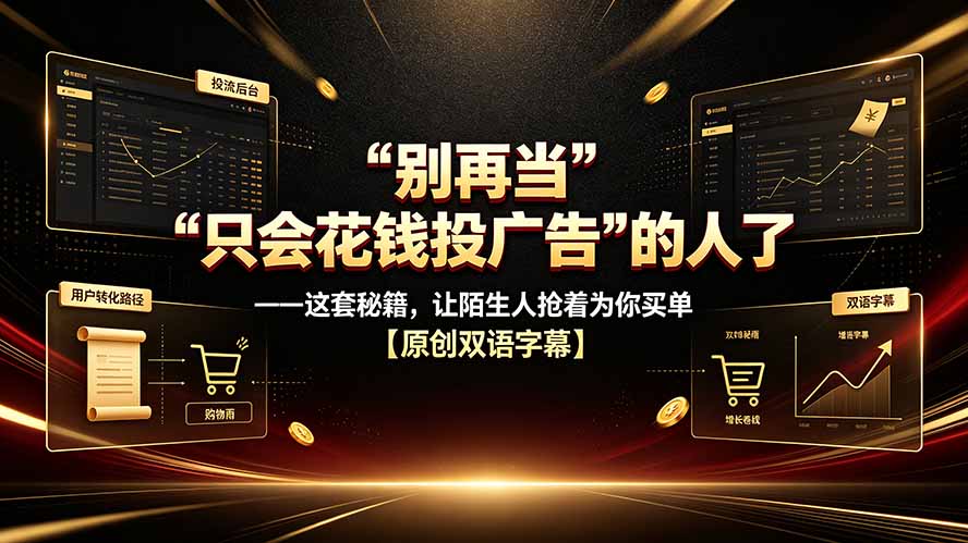 别再当“只会花钱投广告”的人了——这套秘籍，让陌生人抢着为你买单【原创双语字幕】-资源共享