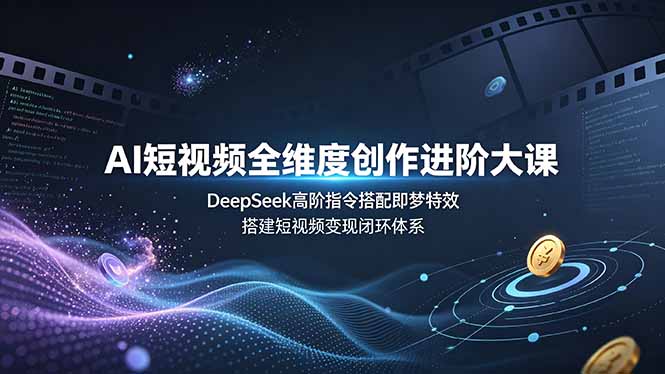 AI短视频全维度创作进阶大课,DeepSeek高阶指令搭配即梦特效,搭建短视频变现闭环体系-资源共享