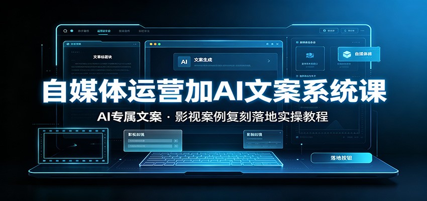 自媒体运营加AI文案系统课：：AI专属文案，影视案例复刻落地实操教程-资源共享