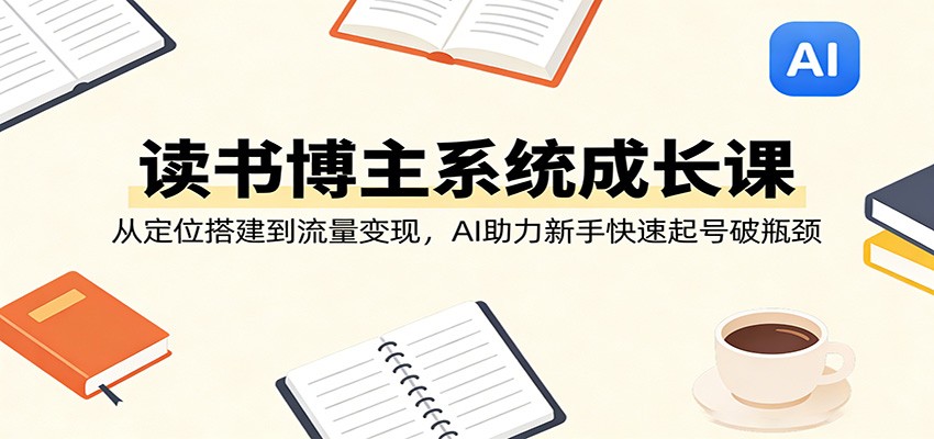 读书博主系统成长课：从定位搭建到流量变现，AI助力新手快速起号破瓶颈-资源共享