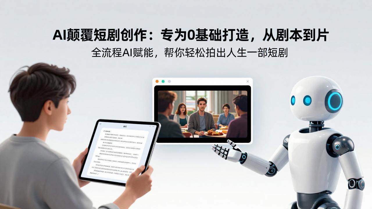 AI颠覆短剧创作:专为0基础打造,从剧本到成片全流程AI赋能,帮你轻松拍出人生第一部短剧-资源共享