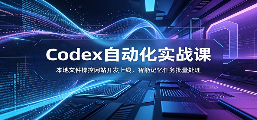 Codex自动化实战课：本地文件操控网站开发上线，智能记忆任务批量处理-资源共享