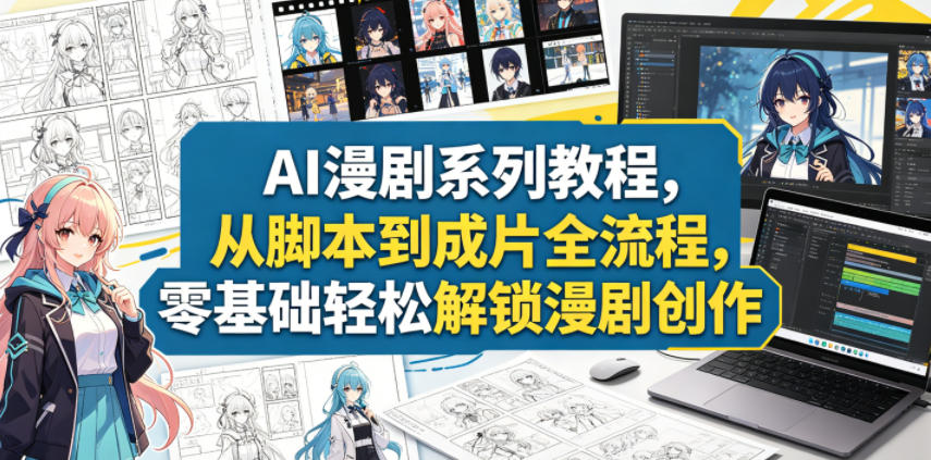 AI漫剧系列教程,从脚本到成片全流程,零基础轻松解锁漫剧创作-资源共享