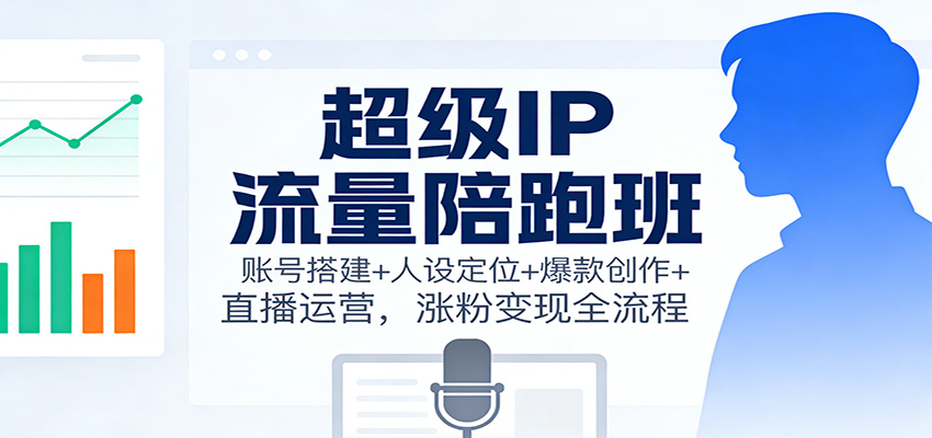 超级IP流量陪跑班：账号搭建+人设定位+爆款创作+直播运营，涨粉变现全流程-资源共享