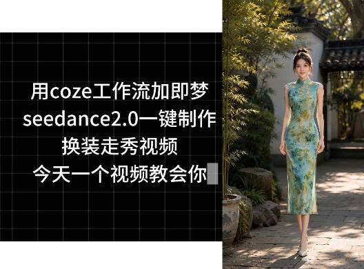 用coze工作流加即梦seedance2.0一键制作换装走秀视频，今天一个视频教会你-资源共享