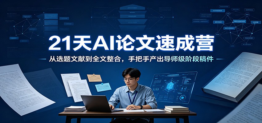 21天AI论文速成营:从选题文献到全文整合,手把手产出导师级阶段稿件-资源共享