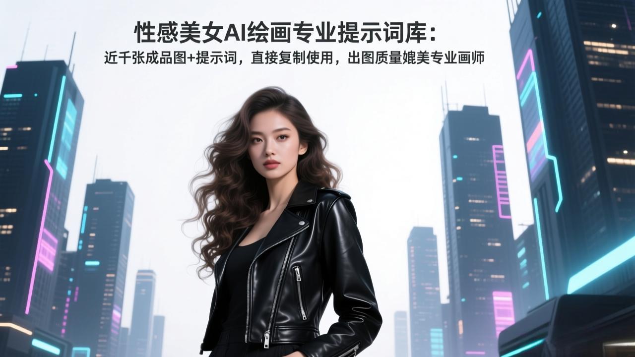 性感美女AI绘画专业提示词库：近千张成品图+提示词，直接复制使用，出图质量媲美专业画师-资源共享