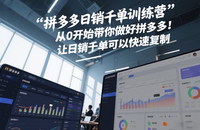 拼多多日销千单训练营,从0开始带你做好拼多多,让日销千单可以快速复制(更新26年5月)-资源共享