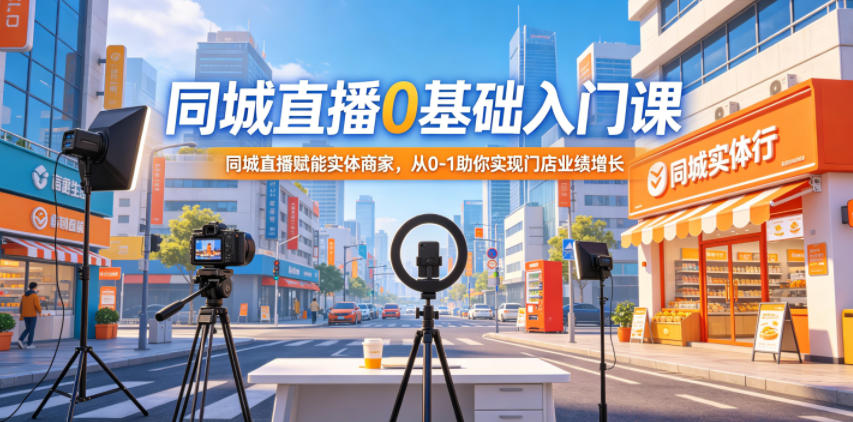 同城直播0基础入门课,同城直播赋能实体商家,从0-1助你实现门店业绩增长-资源共享