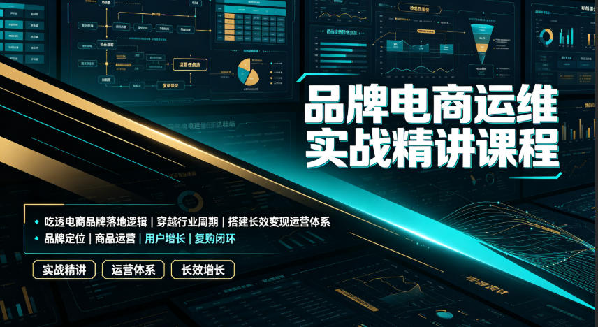 品牌电商运维实战精讲课程｜吃透电商品牌落地逻辑、穿越行业周期、搭建长效变现运营体系-资源共享