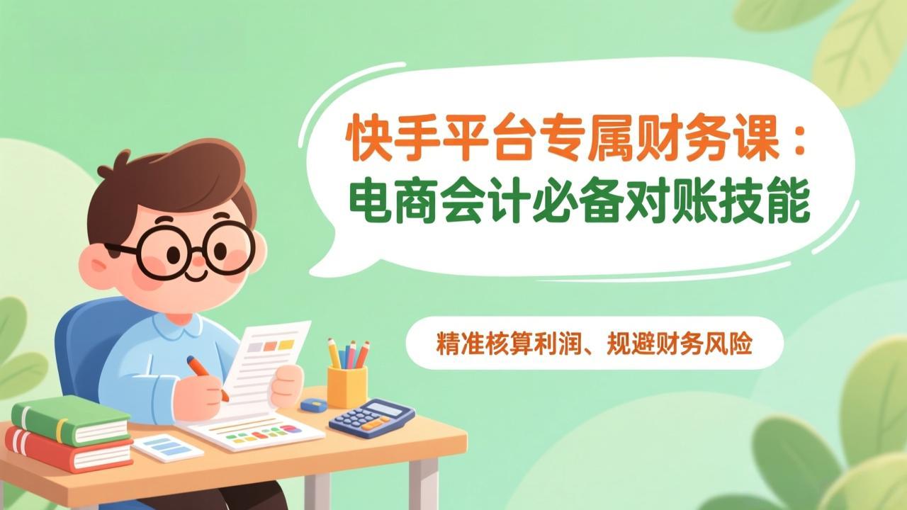 快手平台专属财务课：电商会计必备对账技能，精准核算利润、规避财务风险-资源共享
