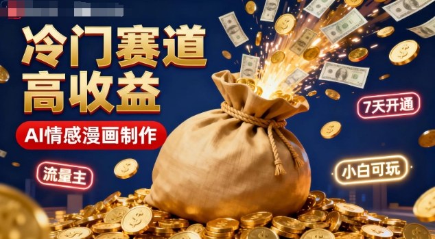 公众号冷门赛道，用AI做情感漫画，7天开通流量主，操作简单，小白可玩-资源共享