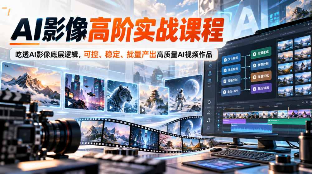 AI影像高阶实战课程,吃透AI影像底层逻辑,可控、稳定、批量产出高质量AI视频作品 AI影像高阶实战课程,吃透AI影像底层逻辑,可控、稳定、批量产出高质量AI视频作品