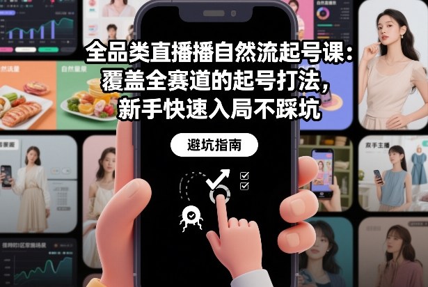 全品类直播自然流起号课：覆盖全赛道的起号打法，新手快速入局不踩坑-资源共享