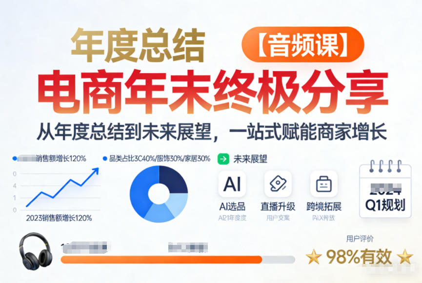 电商年未终极分享，从年度总结到未来展望，一站式赋能商家增长【音频课】-资源共享