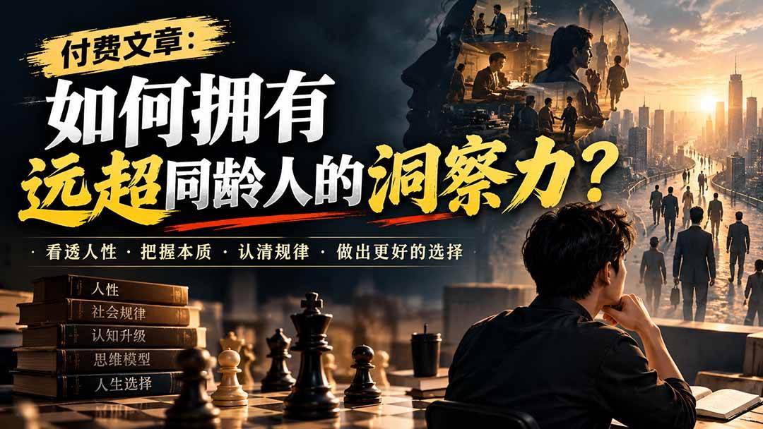 （20976期）付费文章：如何拥有远超同龄人的洞察力？-资源共享