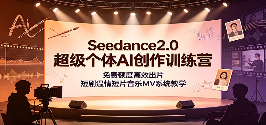 Seedance2.0超级个体AI创作训练营：免费额度高效出片，短剧温情短片音乐MV系统教学-资源共享