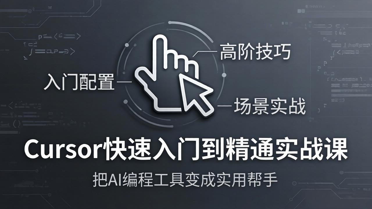 Cursor快速入门到精通实战课：入门配置+高阶技巧+场景实战，把AI编程工具变成实用帮手-资源共享