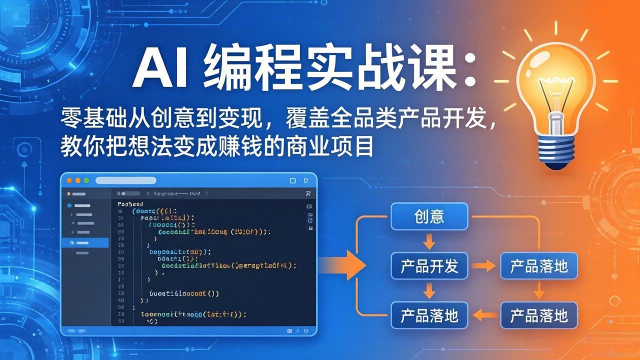 AI编程实战课-第三期-5月9更新:零基础从创意到变现,覆盖全品类产品开发,把想法变成赚钱项目-资源共享