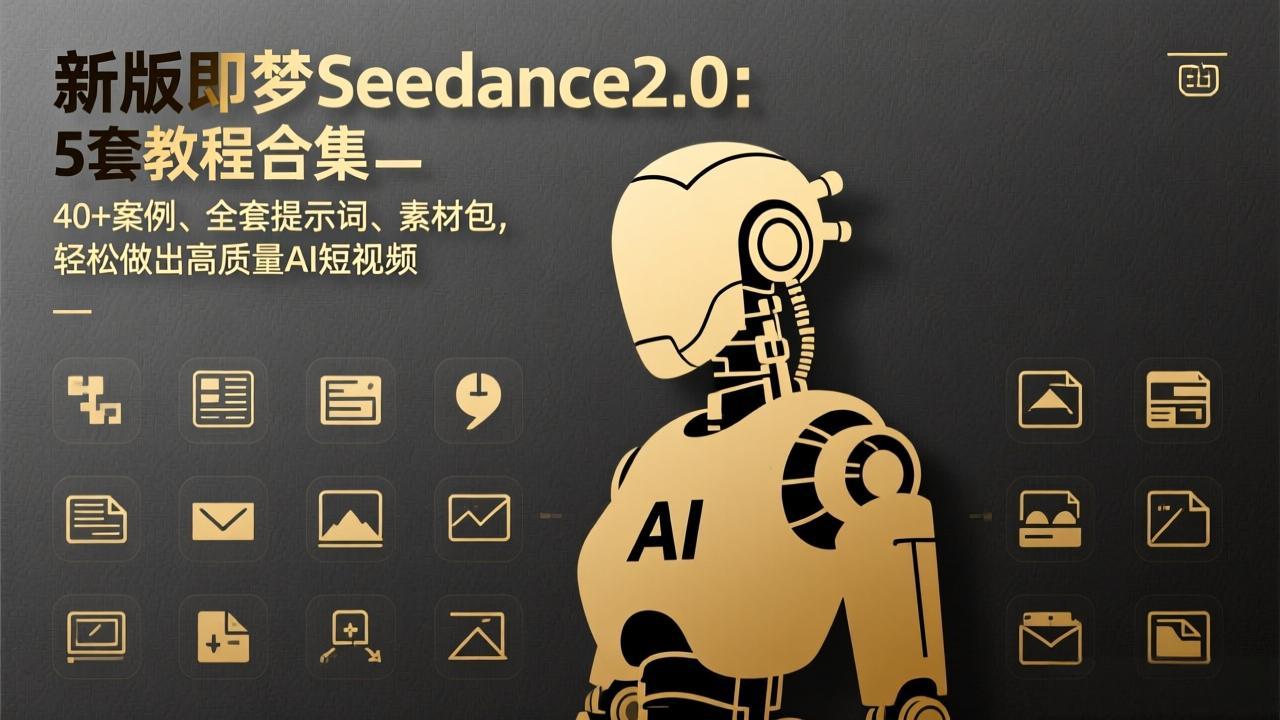 新版即梦Seedance2.0：5套教程合集，40+案例、全套提示词、素材包，轻松做出高质量AI短视频-资源共享