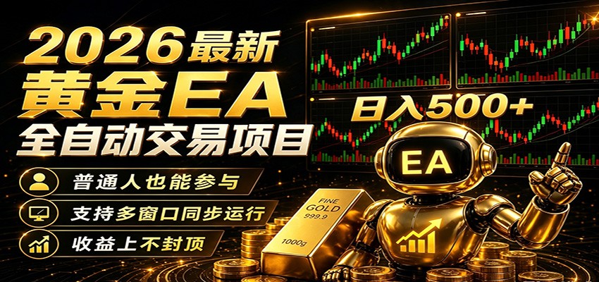 2026黄金EA全自动量化,零技术·全自动·收益上不封顶,低门槛日入500+-资源共享