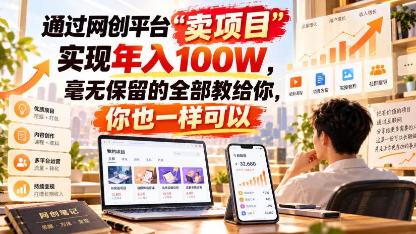 (20790期)通过网创平台“卖项目”实现年入百万,毫无保留的全部教给你!-资源共享