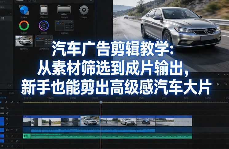 汽车广告剪辑教学:从素材筛选到成片输出,新手也能剪出高级感汽车大片-资源共享